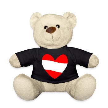 Österreich Flagge Herz - Teddy - Schwarz - Vorne
