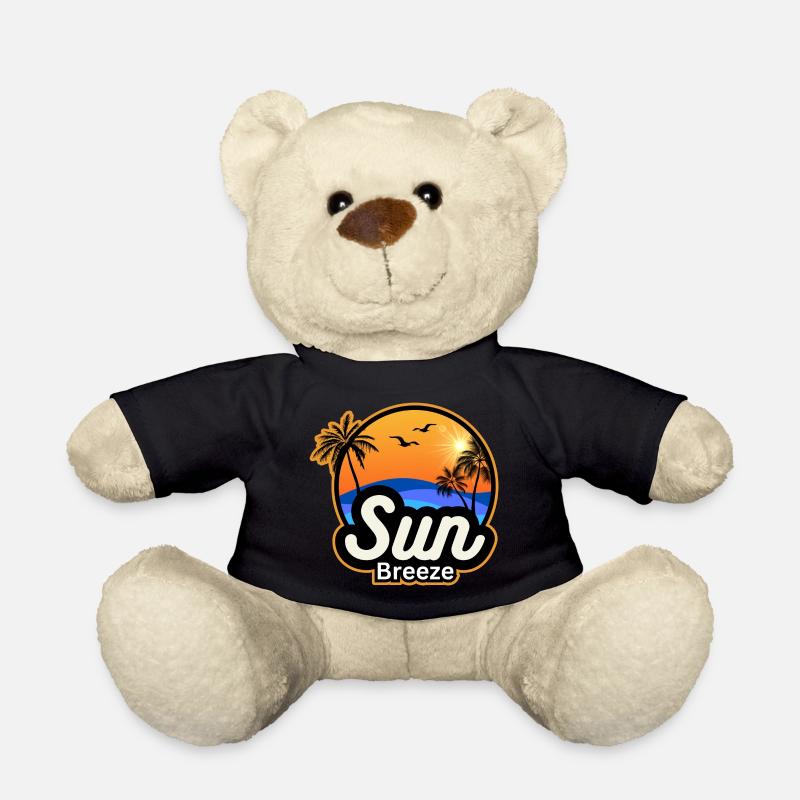 SUN Breeze - Urlaubsmotiv mit Palmen am Meer - Teddy - Schwarz