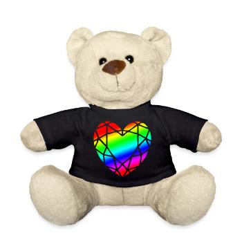 Fierté LGBTQ coeur en forme de diamant - Nounours - noir - Devant
