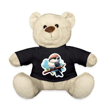 Süßer Vogel auf Ast Sticker - Teddy - Schwarz - Vorne