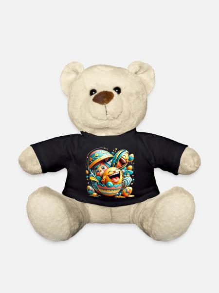 Easter graphic design in Mixed Dimensions style - Teddy Bear - black