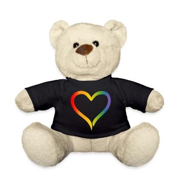 Regenbogen Herz LGBT lgbt tshirt - Teddy - Schwarz - Vorne