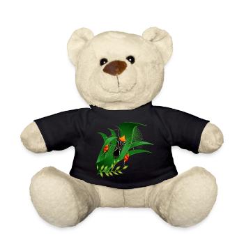 Anisoscelis alipes leaf-footed bug and green leaves - Teddy Bear - black - Front
