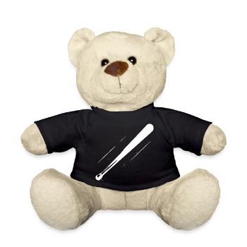 Baseball Bat Drawing - Teddy Bear - black - Front
