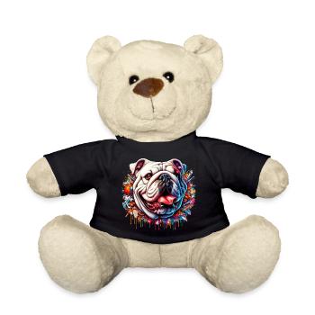 Englische Bulldogge Hund - Teddy - Schwarz - Vorne
