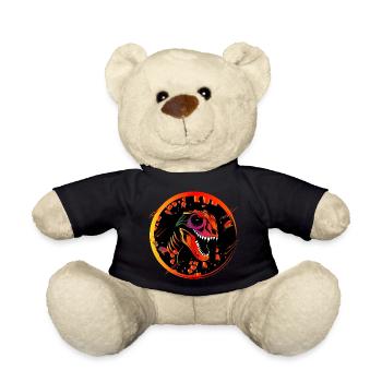 Colorful Dinosaur Skull Tyrannosaurus Rex Head - Teddy Bear - black - Front