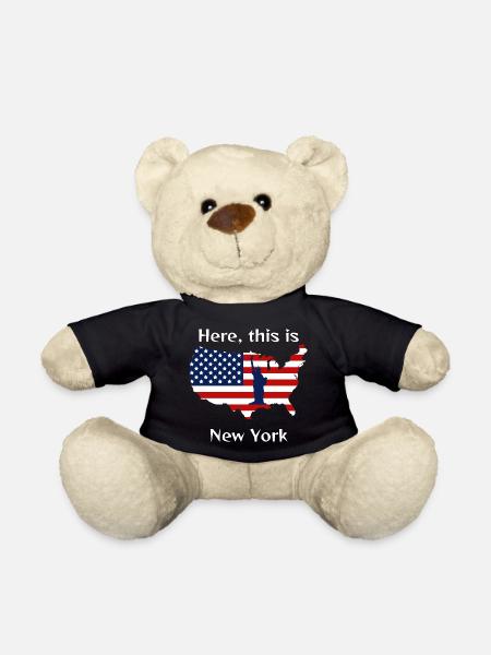 Drapeau USA et Statue de la Liberté - Nounours - noir