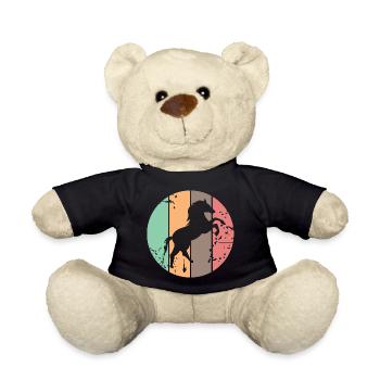 Icônes d’illustration d’animaux de galop de chevaux de couleurs rétro - Nounours - noir - Devant