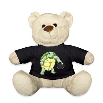 Turtle Bowling Bowling Ball - Teddy Bear - black - Front