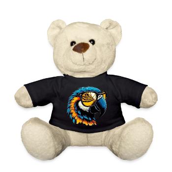 Papagei mit Brille - Teddy - Schwarz - Vorne