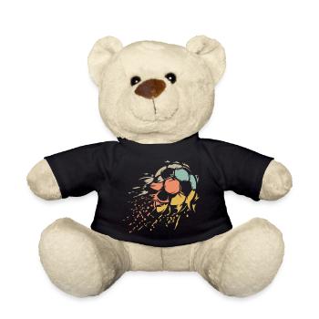 retro football ball shredded vintage colors icon - Teddy Bear - black - Front
