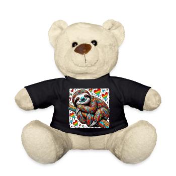 Paresseuse avec des cœurs - Nounours - noir - Devant