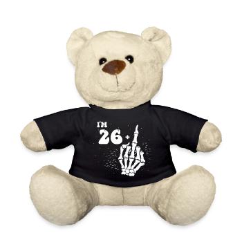 27. Geburtstag Skelett Hand - Ich bin 26 plus mittel - Teddy - Schwarz - Vorne