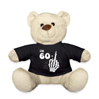 I Am 60 Plus Middle Finger - 61st Birthday - Teddy Bear - black - Front
