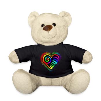 Heart rainbow colors colorful - Teddy Bear - black - Front