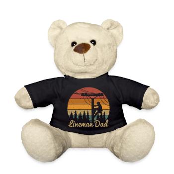 Funny Lineman Dad | Electric Cable Lineman Fathers - Nounours - noir - Devant