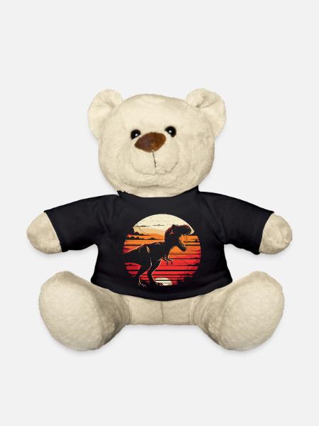 Dinosaurier T-Rex Retro Vintage Dinosaurier Liebhaber Geschenk - Teddy - Schwarz