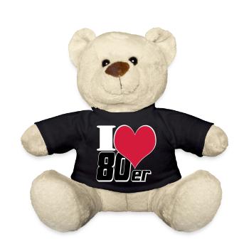 80s Party Retro Fun Shirt, chemise à thème des années 80 (25) - Nounours - noir - Devant