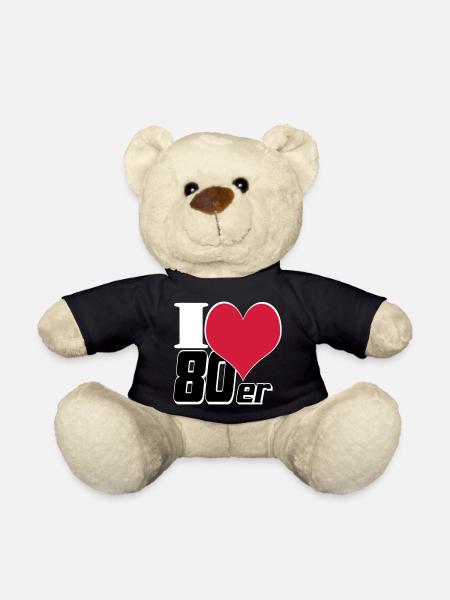 80er Party Retro Fun Shirt, 80er Motto Shirt (25) - Teddy - Schwarz