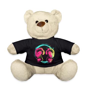 Kickboxing Cartoon Style - Teddy Bear - black - Front