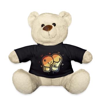 Vintage Boxhandschuhe Comic - Teddy - Schwarz - Vorne