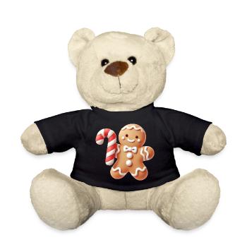 Joyeux bonhomme en pain d’épice avec canne à sucre - Nounours - noir - Devant