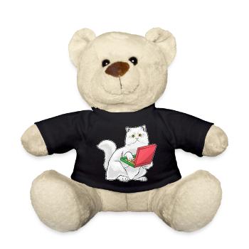 Persian Cat Pizza - Teddy Bear - black - Front