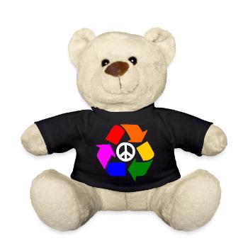 Peace lgbt zeichen - Peacezeichen - Teddy - Schwarz - Vorne