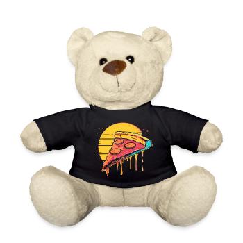Pizza slice illustration - Teddy Bear - black - Front
