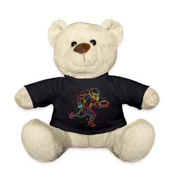 Footballer Line Art - Teddy Bear - black - Front