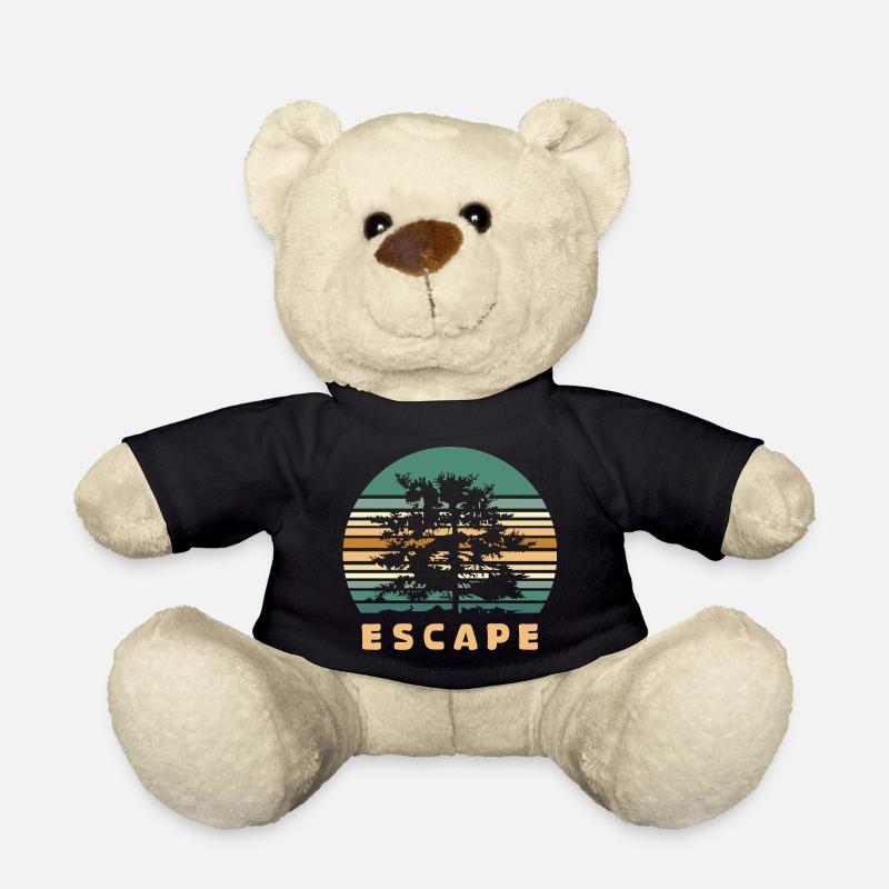 Escape Wald Design – Retro Natur Adventure Logo - Teddy - Schwarz