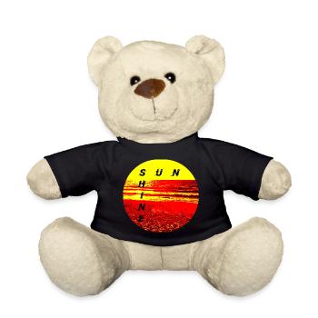 SunShine Fire Sunset Summer Sun Fire - Teddy Bear - black - Front