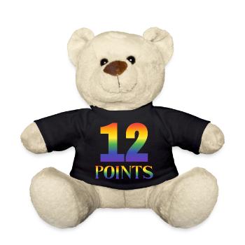 12 points Eurovision Song Contest - Teddy Bear - black - Front