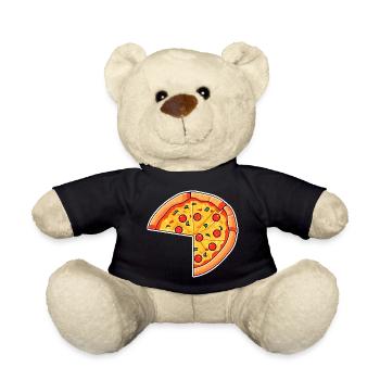 Pizza Cartoon Look - Teddy Bear - black - Front