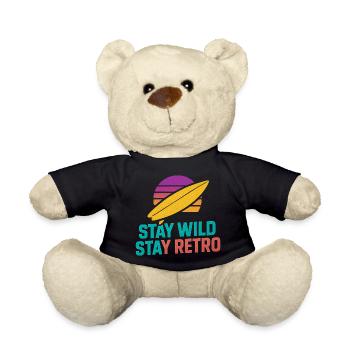 Stay Wild Stay Retro Surf - Teddy - Schwarz - Vorne