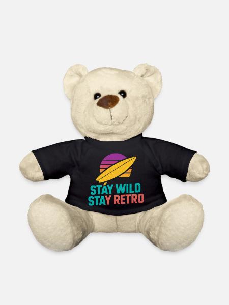 Stay Wild Stay Retro Surf - Nounours - noir
