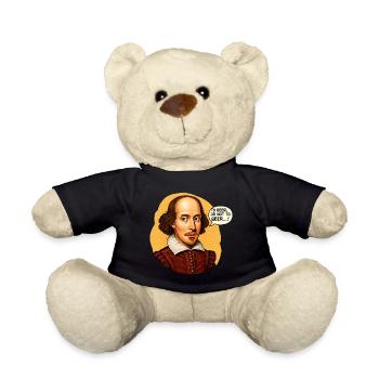 Shakespeare "Zu Bier oder nicht zu Bier" Lustig beleuchtet - Teddy - Schwarz - Vorne