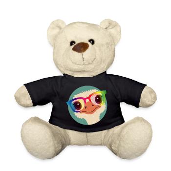 Bouquet with rainbow glasses – Cheeky animal motif - Teddy Bear - black - Front