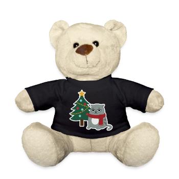 Cat Grumpy Christmas - Teddy - Schwarz - Vorne