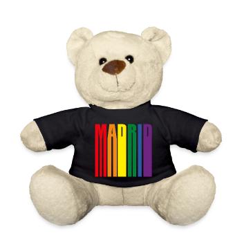 Madrid Spain Rainbow Pride Gift - Teddy Bear - black - Front