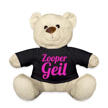 Zooper Geil – Déclaration en rose avec humour - Nounours - noir - Devant