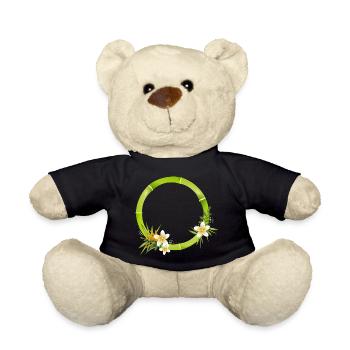 Bambusrahmen mit tropischen Blättern & Blüten - Teddy - Schwarz - Vorne