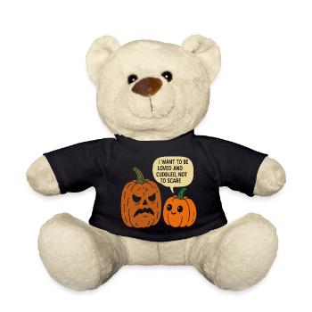 Kuscheliges Halloween Kürbis Duo - Teddy - Schwarz - Vorne