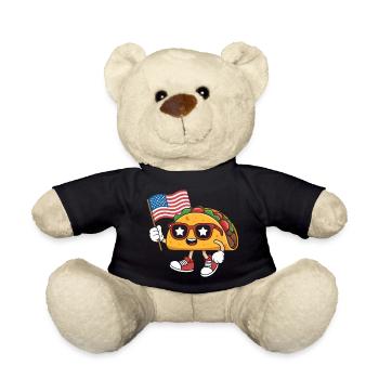 Jour de l’indépendance patriotique Kawaii Taco 4 - Nounours - noir - Devant