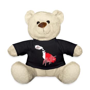 Flagge von Malta, Landkarte von Malta - Teddy - Schwarz - Vorne