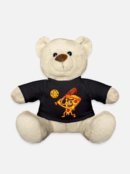 Pizzastück Baseballspieler Cartoon Design - Teddy - Schwarz