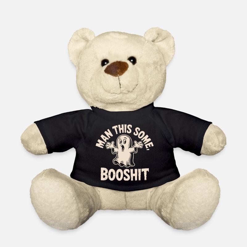 Funny Ghost Booshit Halloween - Teddy Bear - black