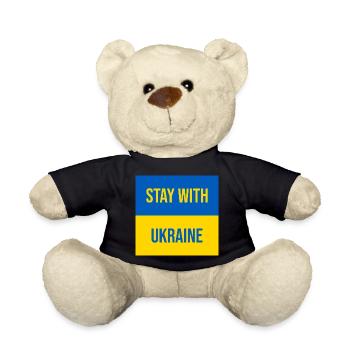 Restez avec la conception de l’insigne Ukraine - Nounours - noir - Devant