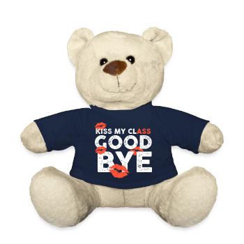 Chemises de classe Embrasse ma classe au revoir lèvres - Nounours - bleu marine - Devant