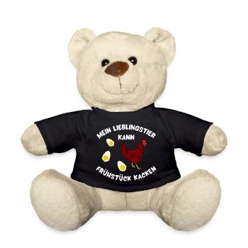 Hühnchen mit Frühstücksfreude Design - Teddy - Schwarz - Vorne